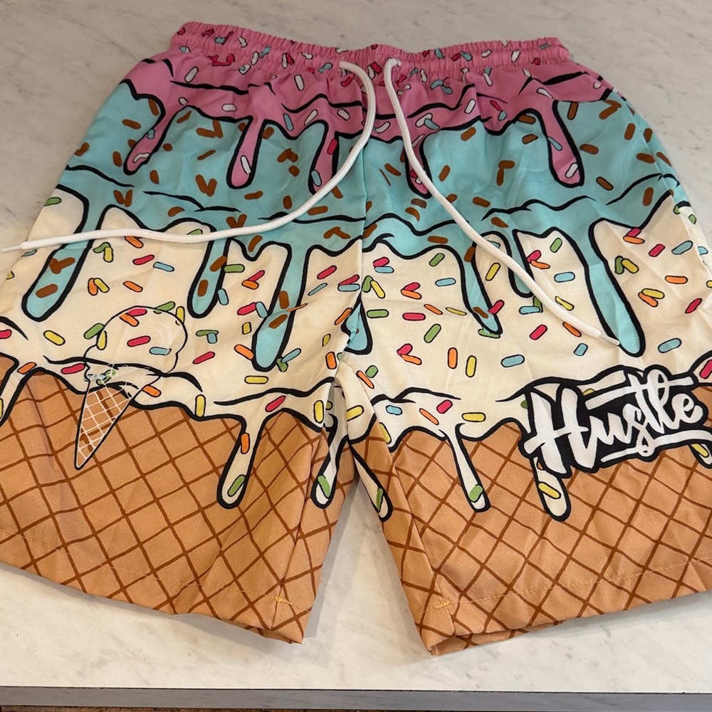 Colorful Ice Cream Drip Shorts